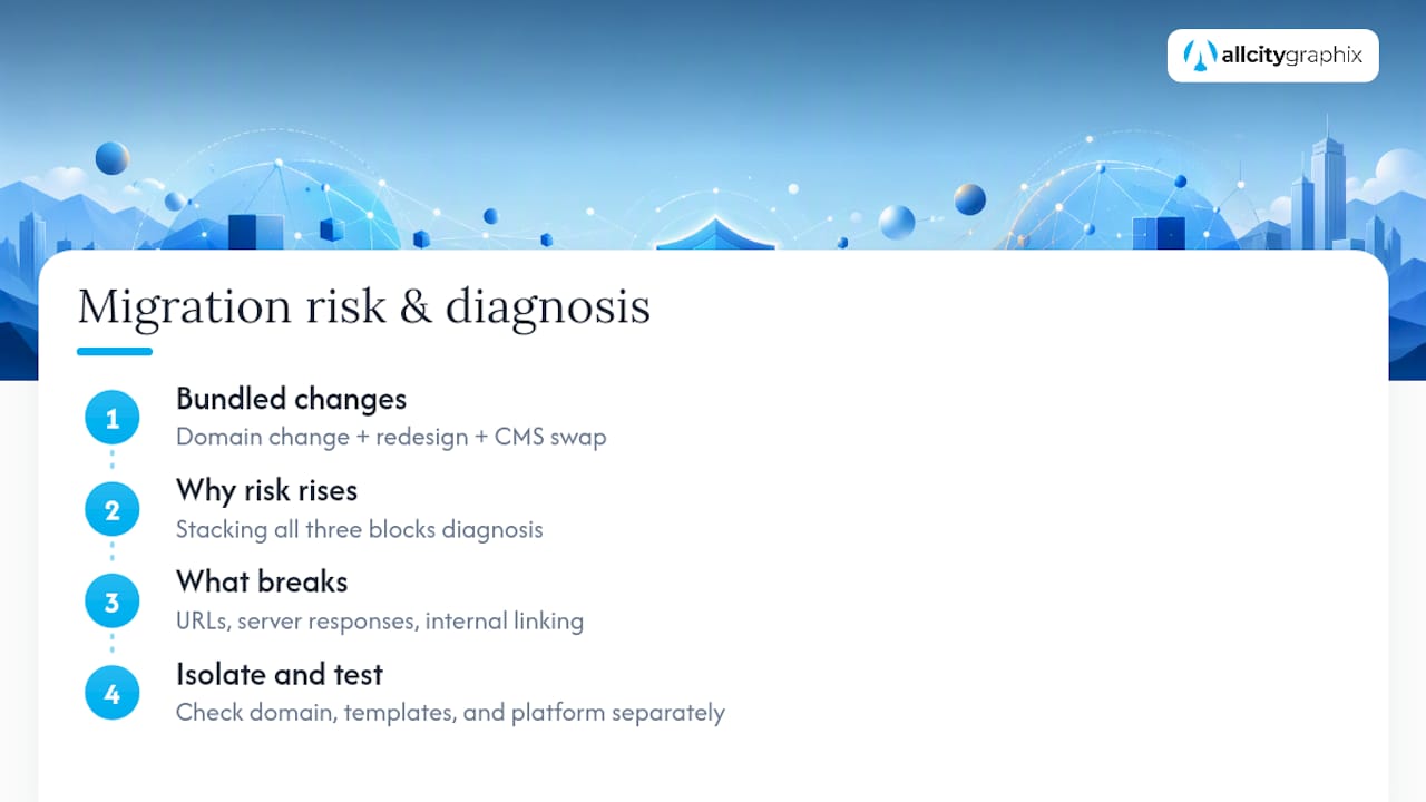 Three website migration risks isolated for diagnosis