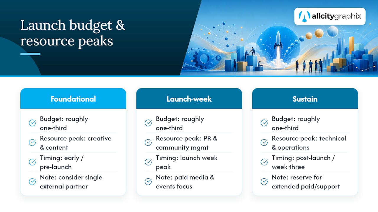 Three-phase brand launch budget allocation