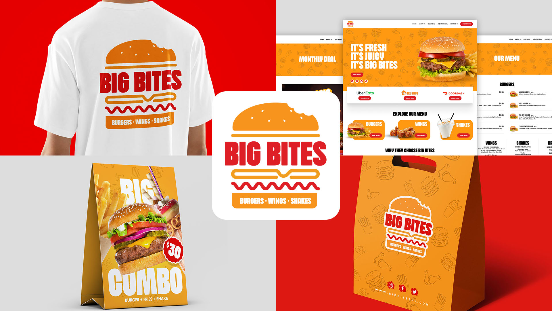 Big Bites Logo Design Collage