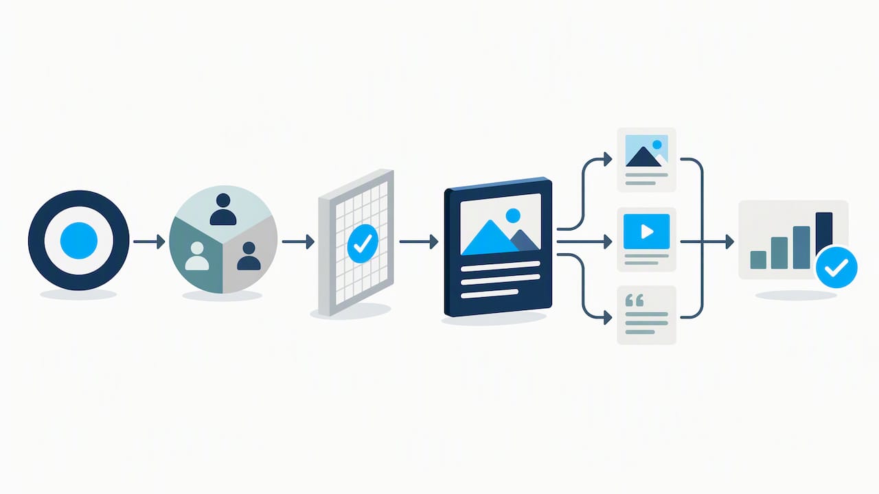 Six-stage startup content planning process